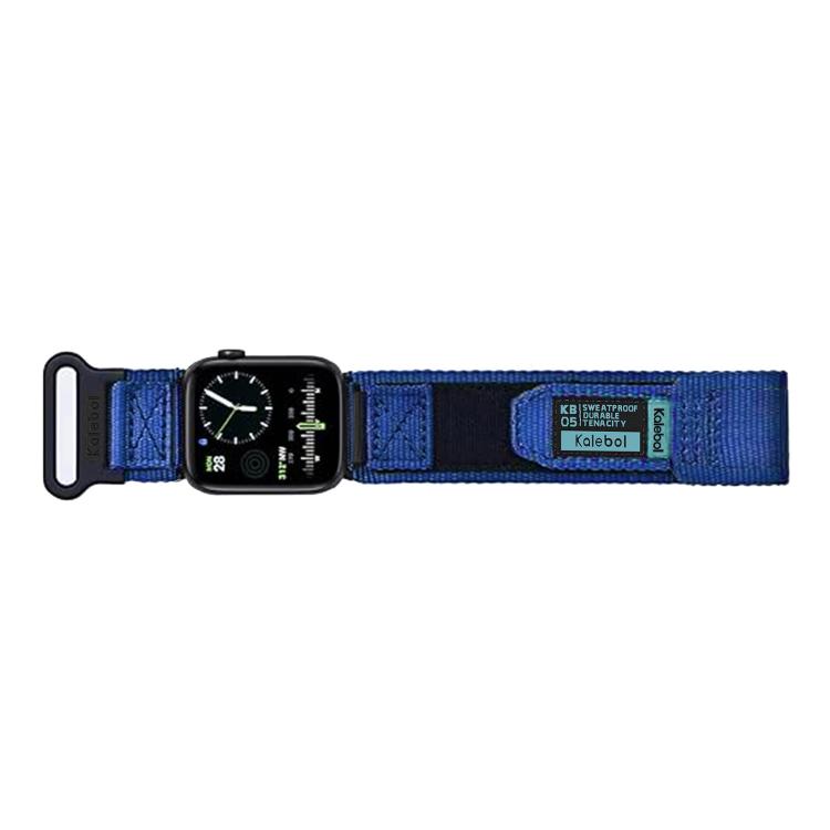 For Apple Watch 42mm / 41mm / 40mm / 38mm Kalebol Canvas Nylon Hook and Loop Watch Band(Blue) - Watch Bands by Kalebol | Online Shopping UK | buy2fix