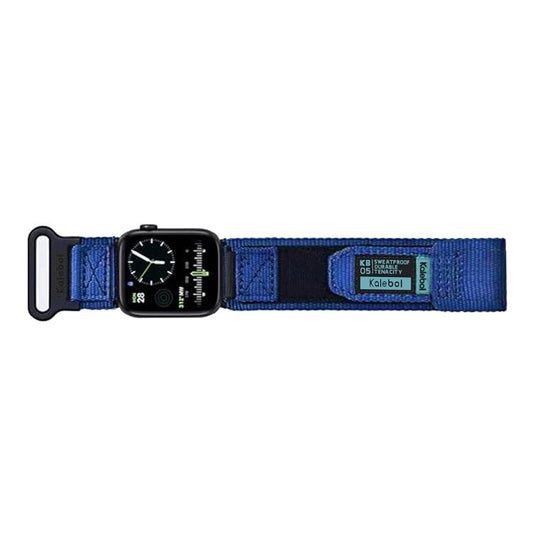 For Apple Watch 42mm / 41mm / 40mm / 38mm Kalebol Canvas Nylon Hook and Loop Watch Band(Blue) - Watch Bands by Kalebol | Online Shopping UK | buy2fix