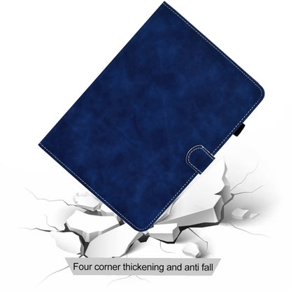 For Samsung Galaxy Tab S8 / Galaxy Tab S7 T870 Cowhide Texture Horizontal Flip Leather Case with Holder & Card Slots & Sleep / Wake-up Function(Blue) by buy2fix