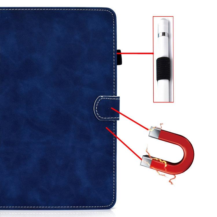 For Samsung Galaxy Tab S8 / Galaxy Tab S7 T870 Cowhide Texture Horizontal Flip Leather Case with Holder & Card Slots & Sleep / Wake-up Function(Blue) by buy2fix