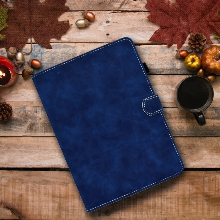 For Samsung Galaxy Tab S8 / Galaxy Tab S7 T870 Cowhide Texture Horizontal Flip Leather Case with Holder & Card Slots & Sleep / Wake-up Function(Blue) by buy2fix