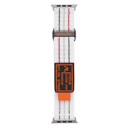 For Apple Watch 46mm / 49mm / 45mm / 44mm Kalebol  Dual-section Sports Nylon Loop Watch Band(White) - Watch Bands by Kalebol | Online Shopping UK | buy2fix