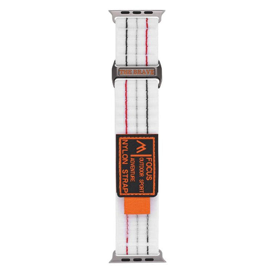 For Apple Watch 46mm / 49mm / 45mm / 44mm Kalebol  Dual-section Sports Nylon Loop Watch Band(White) - Watch Bands by Kalebol | Online Shopping UK | buy2fix