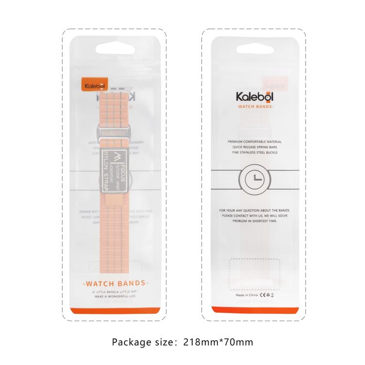 For Apple Watch 46mm / 49mm / 45mm / 44mm Kalebol  Dual-section Sports Nylon Loop Watch Band(White) - Watch Bands by Kalebol | Online Shopping UK | buy2fix