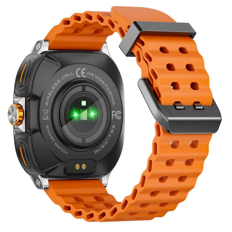 HAMTOD GT98 Headphones Smart Watch,1.53 inch, Support Bluetooth Call / NFC / Heart Rate(Silver Orange) - Smart Watches by HAMTOD | Online Shopping UK | buy2fix