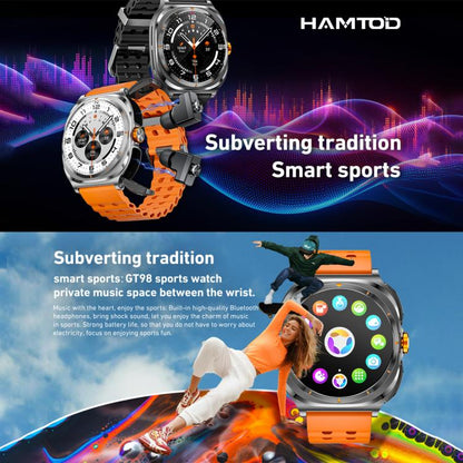 HAMTOD GT98 Headphones Smart Watch,1.53 inch, Support Bluetooth Call / NFC / Heart Rate(Black) - Smart Watches by HAMTOD | Online Shopping UK | buy2fix
