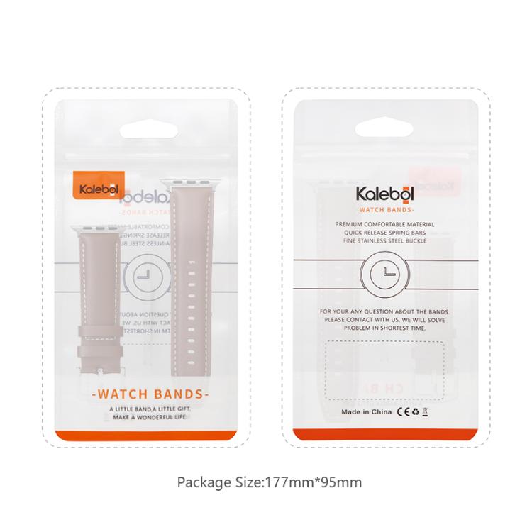 For Apple Watch 42mm / 41mm / 40mm / 38mm Kalebol Plain Genuine Leather Watch Band(Dark Brown) - Watch Bands by Kalebol | Online Shopping UK | buy2fix