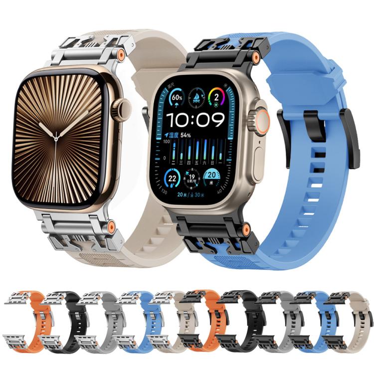For Apple Watch 42mm / 41mm / 40mm / 38mm Kalebol Armor TPU Watch Band(Silver Starlight) - Watch Bands by Kalebol | Online Shopping UK | buy2fix