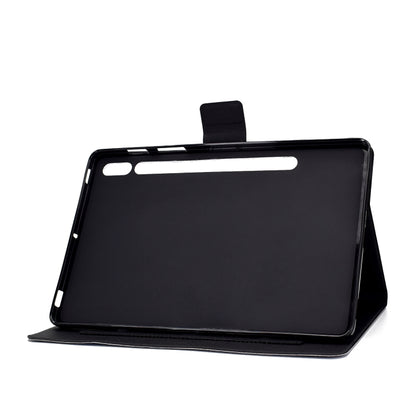 For Samsung Galaxy Tab S8 / Galaxy Tab S7 T870 Electric Pressed Left Right Flat Leather Case with Sleep Function Pen Cover & Card Slot & Holder(Arctic Fox) - Galaxy Tab S8 Cases by buy2fix | Online Shopping UK | buy2fix