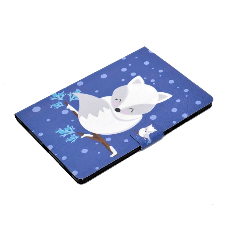 For Samsung Galaxy Tab S8 / Galaxy Tab S7 T870 Electric Pressed Left Right Flat Leather Case with Sleep Function Pen Cover & Card Slot & Holder(Arctic Fox) - Galaxy Tab S8 Cases by buy2fix | Online Shopping UK | buy2fix