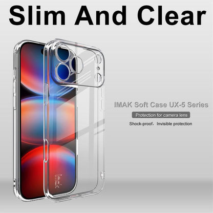For iPhone 17 Pro imak UX-5 Series Super Slim Transparent Shockproof TPU Protective Case(Transparent) - iPhone 17 Pro Cases by imak | Online Shopping UK | buy2fix