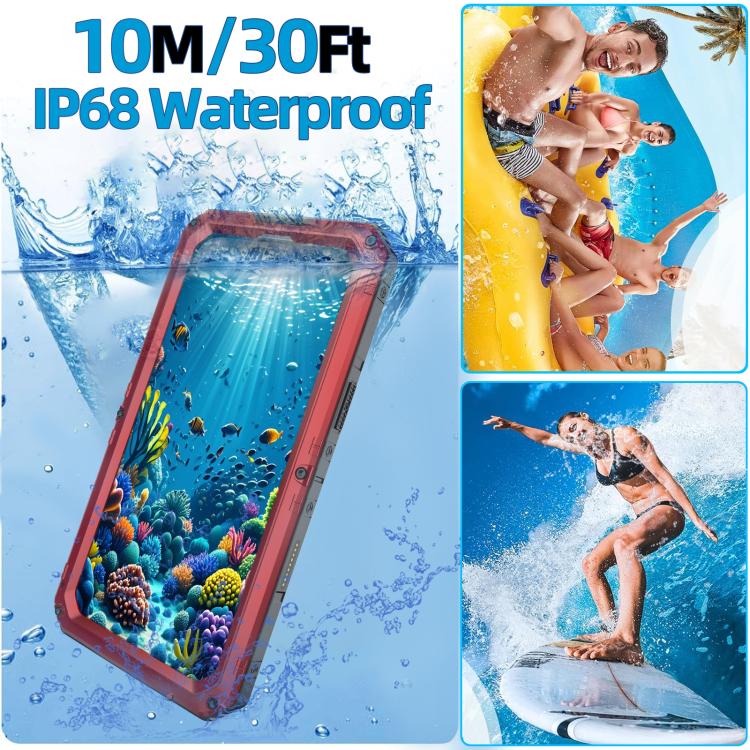 For iPhone 16 Pro Max Four-proof Metal Hybrid Silicone Phone Case(Red) - iPhone 16 Pro Max Cases by buy2fix | Online Shopping UK | buy2fix