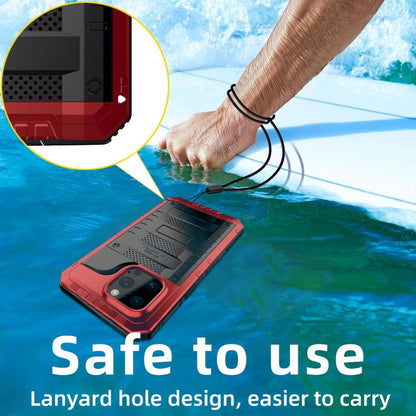 For iPhone 16 Pro Four-proof Metal Hybrid Silicone Phone Case(Red) - iPhone 16 Pro Cases by buy2fix | Online Shopping UK | buy2fix