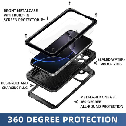 For iPhone 15 Pro Max Four-proof Metal Hybrid Silicone Phone Case(Black) - iPhone 15 Pro Max Cases by buy2fix | Online Shopping UK | buy2fix