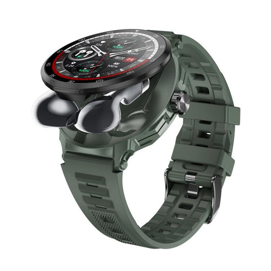 D11 1.46 inch 2 in 1 Bluetooth Earphone Smart Watch, Support Bluetooth Call / NFC / Heart Rate(Green) - Smart Watches by buy2fix | Online Shopping UK | buy2fix