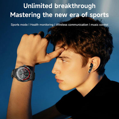 D11 1.46 inch 2 in 1 Bluetooth Earphone Smart Watch, Support Bluetooth Call / NFC / Heart Rate(Black) - Smart Watches by buy2fix | Online Shopping UK | buy2fix