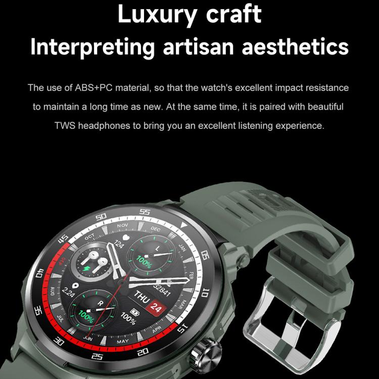 D11 1.46 inch 2 in 1 Bluetooth Earphone Smart Watch, Support Bluetooth Call / NFC / Heart Rate(Black) - Smart Watches by buy2fix | Online Shopping UK | buy2fix