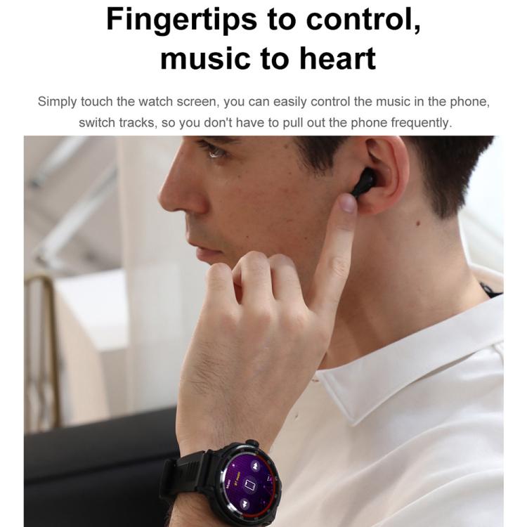 D11 1.46 inch 2 in 1 Bluetooth Earphone Smart Watch, Support Bluetooth Call / NFC / Heart Rate(Black) - Smart Watches by buy2fix | Online Shopping UK | buy2fix