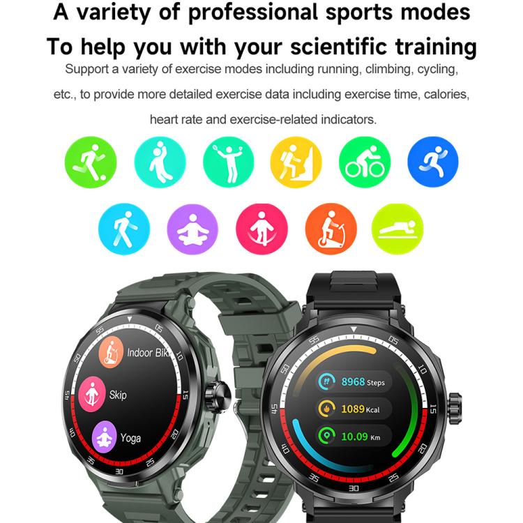D11 1.46 inch 2 in 1 Bluetooth Earphone Smart Watch, Support Bluetooth Call / NFC / Heart Rate(Green) - Smart Watches by buy2fix | Online Shopping UK | buy2fix