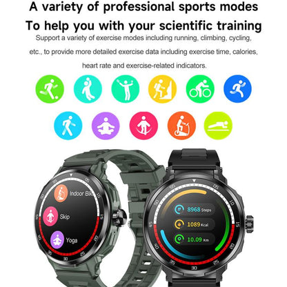 D11 1.46 inch 2 in 1 Bluetooth Earphone Smart Watch, Support Bluetooth Call / NFC / Heart Rate(Green) - Smart Watches by buy2fix | Online Shopping UK | buy2fix