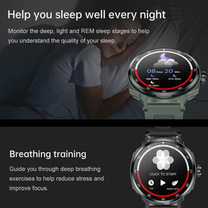 D11 1.46 inch 2 in 1 Bluetooth Earphone Smart Watch, Support Bluetooth Call / NFC / Heart Rate(Green) - Smart Watches by buy2fix | Online Shopping UK | buy2fix