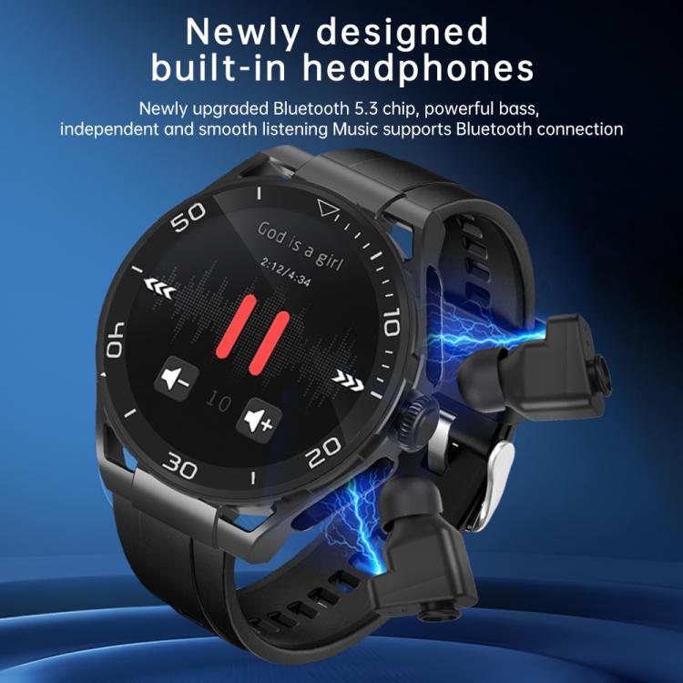 Q11 Dual-mode Bluetooth Headphones Smart Watch,1.58 inch, Support Bluetooth Call / Heart Rate(Black) - Smart Watches by buy2fix | Online Shopping UK | buy2fix