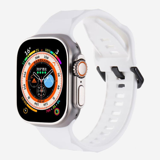 For Apple Watch 42mm / 41mm / 40mm / 38mm Kalebol Ripple Sports Silicone Strap(White) - Watch Bands by Kalebol | Online Shopping UK | buy2fix