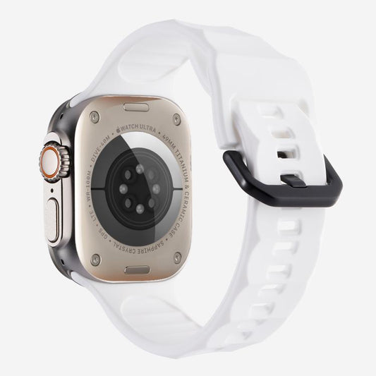 For Apple Watch 42mm / 41mm / 40mm / 38mm Kalebol Ripple Sports Silicone Strap(White) - Watch Bands by Kalebol | Online Shopping UK | buy2fix