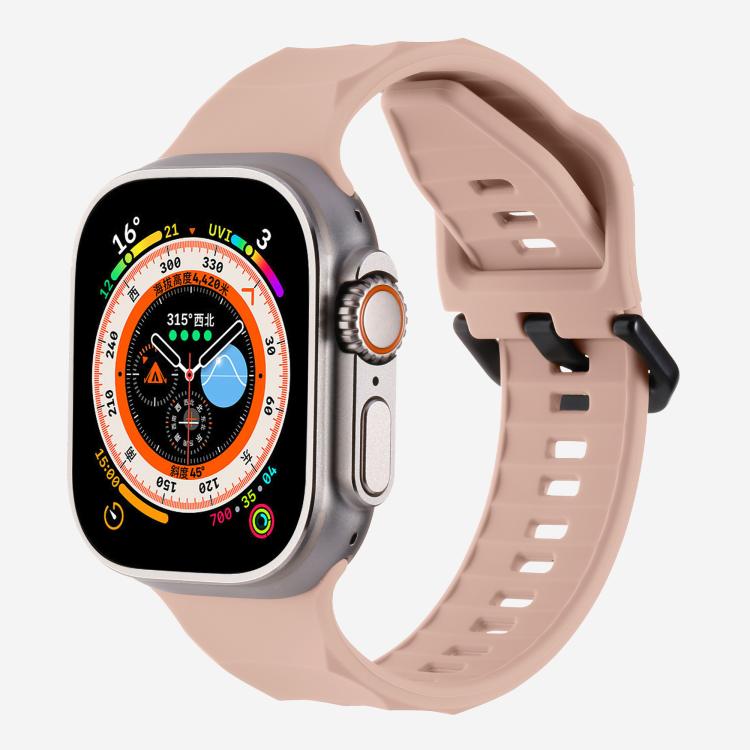 For Apple Watch 42mm / 41mm / 40mm / 38mm Kalebol Ripple Sports Silicone Strap(Pink Sand) - Watch Bands by Kalebol | Online Shopping UK | buy2fix