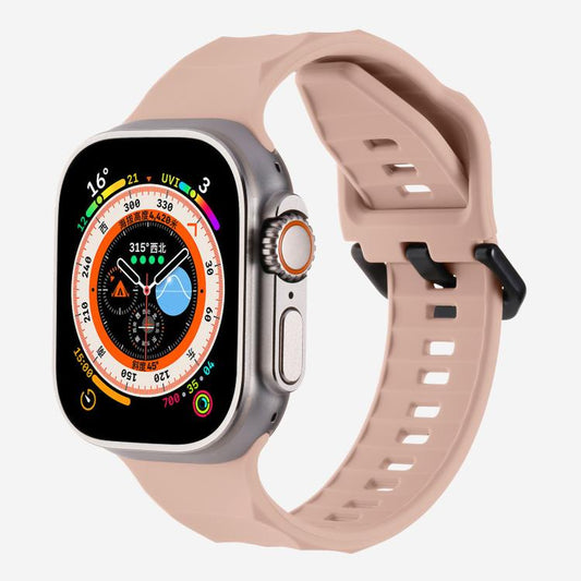 For Apple Watch 42mm / 41mm / 40mm / 38mm Kalebol Ripple Sports Silicone Strap(Pink Sand) - Watch Bands by Kalebol | Online Shopping UK | buy2fix