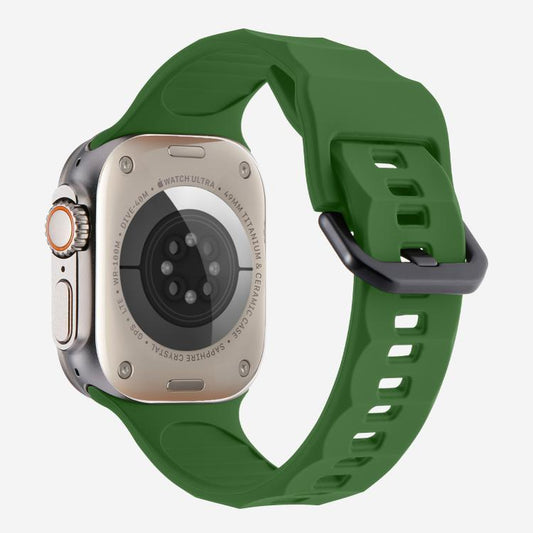 For Apple Watch 42mm / 41mm / 40mm / 38mm Kalebol Ripple Sports Silicone Strap(Army Green) - Watch Bands by Kalebol | Online Shopping UK | buy2fix