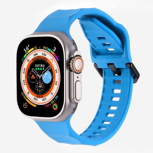 For Apple Watch 42mm / 41mm / 40mm / 38mm Kalebol Ripple Sports Silicone Strap(Blue) - Watch Bands by Kalebol | Online Shopping UK | buy2fix