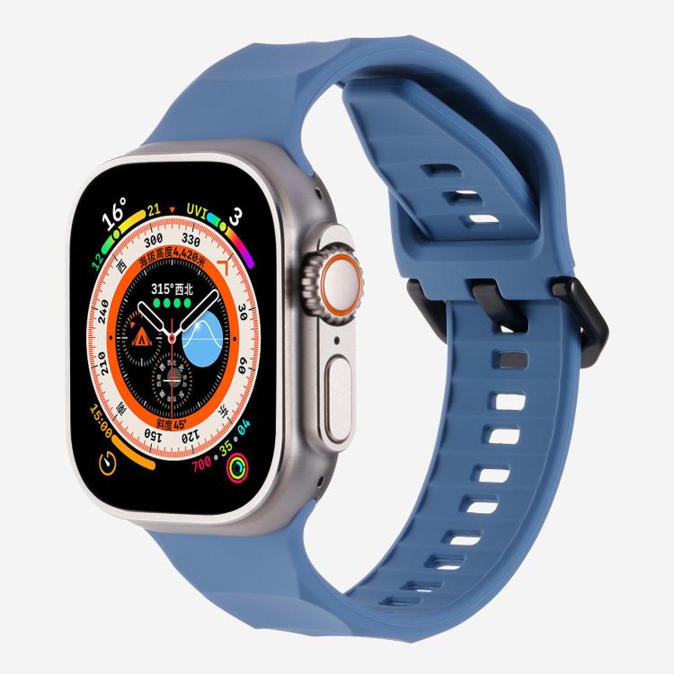 For Apple Watch 42mm / 41mm / 40mm / 38mm Kalebol Ripple Sports Silicone Strap(Light Blue) - Watch Bands by Kalebol | Online Shopping UK | buy2fix