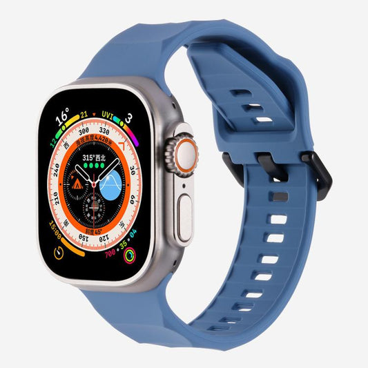 For Apple Watch 42mm / 41mm / 40mm / 38mm Kalebol Ripple Sports Silicone Strap(Light Blue) - Watch Bands by Kalebol | Online Shopping UK | buy2fix