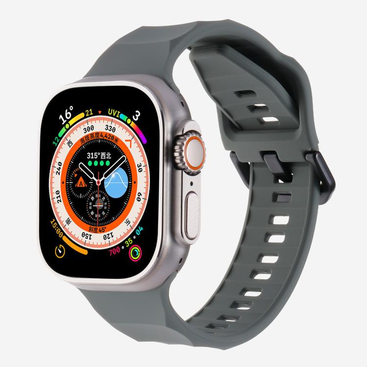For Apple Watch 42mm / 41mm / 40mm / 38mm Kalebol Ripple Sports Silicone Strap(Dark Grey) - Watch Bands by Kalebol | Online Shopping UK | buy2fix