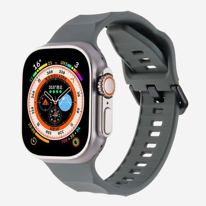 For Apple Watch 42mm / 41mm / 40mm / 38mm Kalebol Ripple Sports Silicone Strap(Dark Grey) - Watch Bands by Kalebol | Online Shopping UK | buy2fix