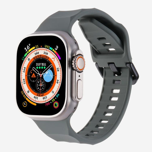 For Apple Watch 42mm / 41mm / 40mm / 38mm Kalebol Ripple Sports Silicone Strap(Dark Grey) - Watch Bands by Kalebol | Online Shopping UK | buy2fix
