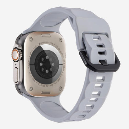 For Apple Watch 42mm / 41mm / 40mm / 38mm Kalebol Ripple Sports Silicone Strap(Space Grey) - Watch Bands by Kalebol | Online Shopping UK | buy2fix