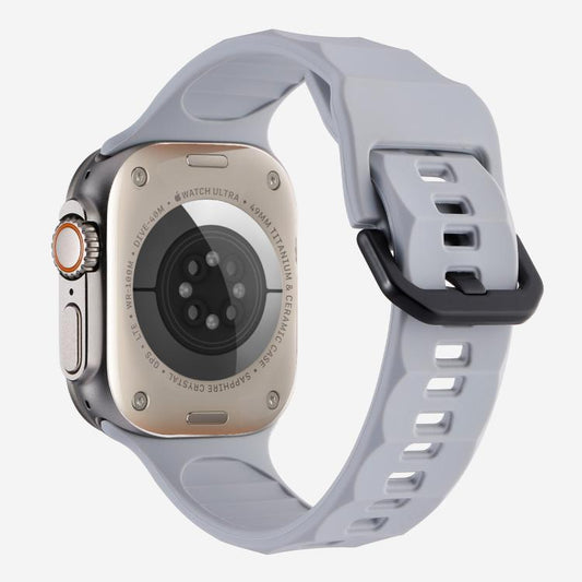 For Apple Watch 42mm / 41mm / 40mm / 38mm Kalebol Ripple Sports Silicone Strap(Space Grey) - Watch Bands by Kalebol | Online Shopping UK | buy2fix
