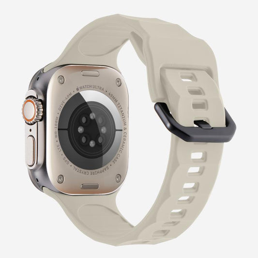 For Apple Watch 42mm / 41mm / 40mm / 38mm Kalebol Ripple Sports Silicone Strap(Starlight) - Watch Bands by Kalebol | Online Shopping UK | buy2fix