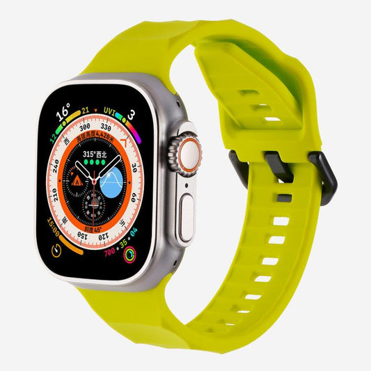 For Apple Watch 42mm / 41mm / 40mm / 38mm Kalebol Ripple Sports Silicone Strap(Fluorescent Green) - Watch Bands by Kalebol | Online Shopping UK | buy2fix