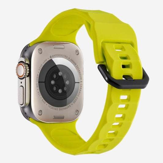 For Apple Watch 42mm / 41mm / 40mm / 38mm Kalebol Ripple Sports Silicone Strap(Fluorescent Green) - Watch Bands by Kalebol | Online Shopping UK | buy2fix
