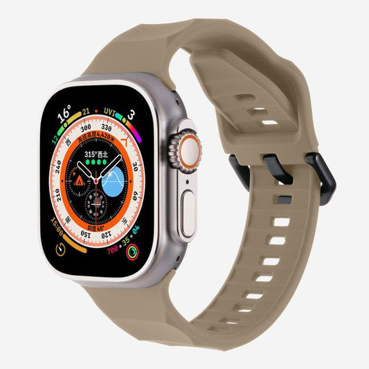 For Apple Watch 42mm / 41mm / 40mm / 38mm Kalebol Ripple Sports Silicone Strap(Brown) - Watch Bands by Kalebol | Online Shopping UK | buy2fix