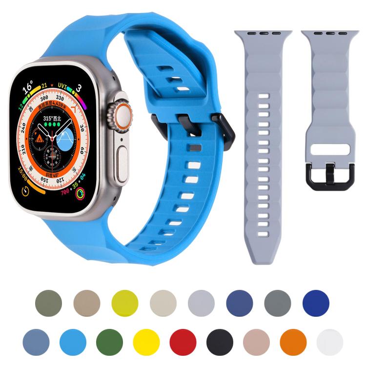 For Apple Watch 42mm / 41mm / 40mm / 38mm Kalebol Ripple Sports Silicone Strap(Army Green) - Watch Bands by Kalebol | Online Shopping UK | buy2fix