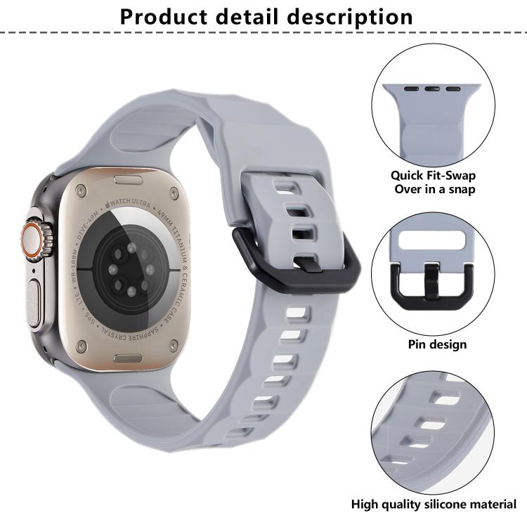 For Apple Watch 42mm / 41mm / 40mm / 38mm Kalebol Ripple Sports Silicone Strap(Army Green) - Watch Bands by Kalebol | Online Shopping UK | buy2fix