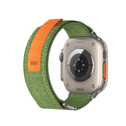 For Apple Watch 42mm / 41mm / 40mm / 38mm Kalebol Canvas Pattern Nylon Loop Strap(Army Green) - Watch Bands by Kalebol | Online Shopping UK | buy2fix