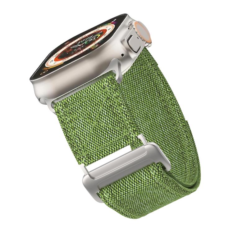 For Apple Watch 42mm / 41mm / 40mm / 38mm Kalebol Canvas Pattern Nylon Loop Strap(Army Green) - Watch Bands by Kalebol | Online Shopping UK | buy2fix
