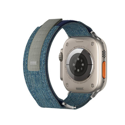 For Apple Watch 42mm / 41mm / 40mm / 38mm Kalebol Canvas Pattern Nylon Loop Strap(Light Blue) - Watch Bands by Kalebol | Online Shopping UK | buy2fix