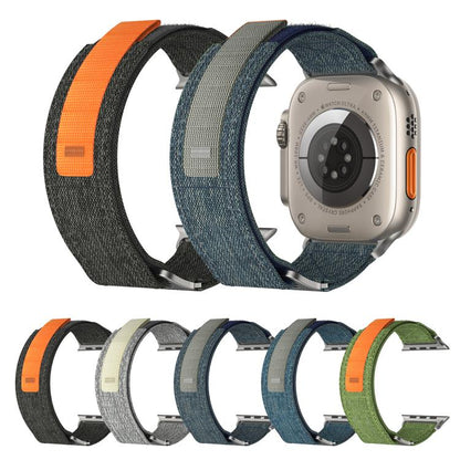 For Apple Watch 42mm / 41mm / 40mm / 38mm Kalebol Canvas Pattern Nylon Loop Strap(Light Blue) - Watch Bands by Kalebol | Online Shopping UK | buy2fix