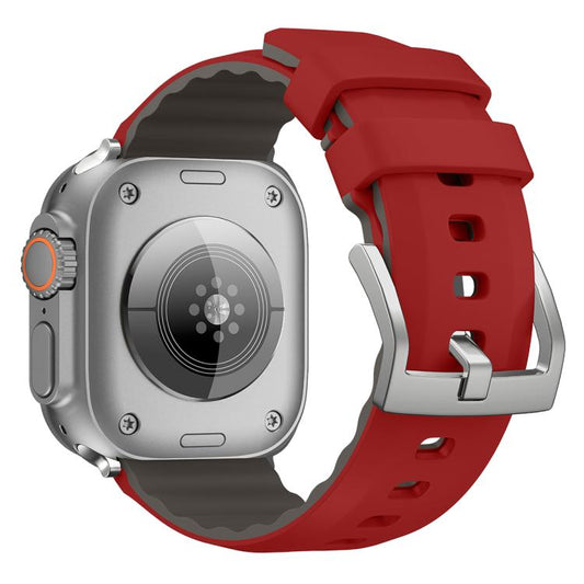 For Apple Watch 42mm / 41mm / 40mm / 38mm Kalebol Contrast Two-tone Silicone Strap(Red) - Watch Bands by Kalebol | Online Shopping UK | buy2fix